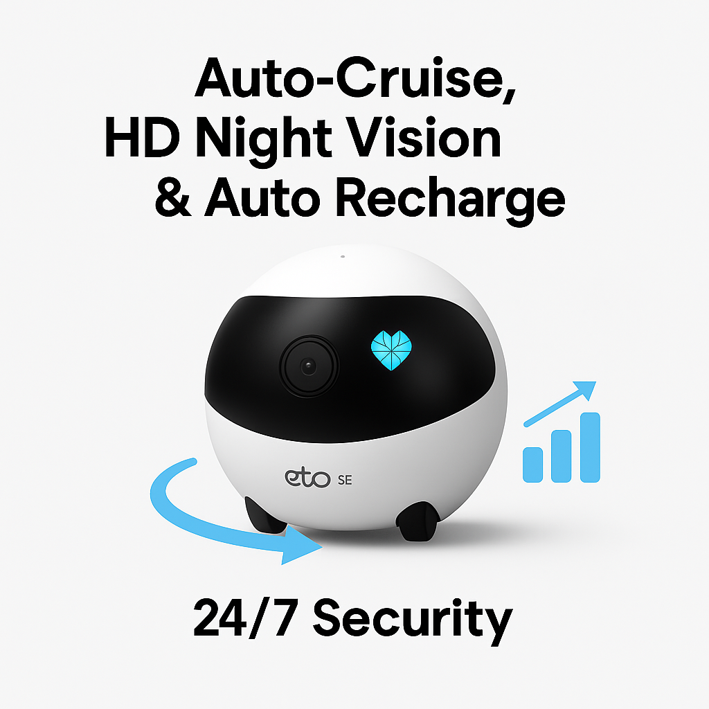 EBO SE Smart Pet & Home Security Camera | 1080P HD 360° WiFi (2.4G/5G) Robot with Night Vision & Two-Way Audio for Dogs, Cats & Family
